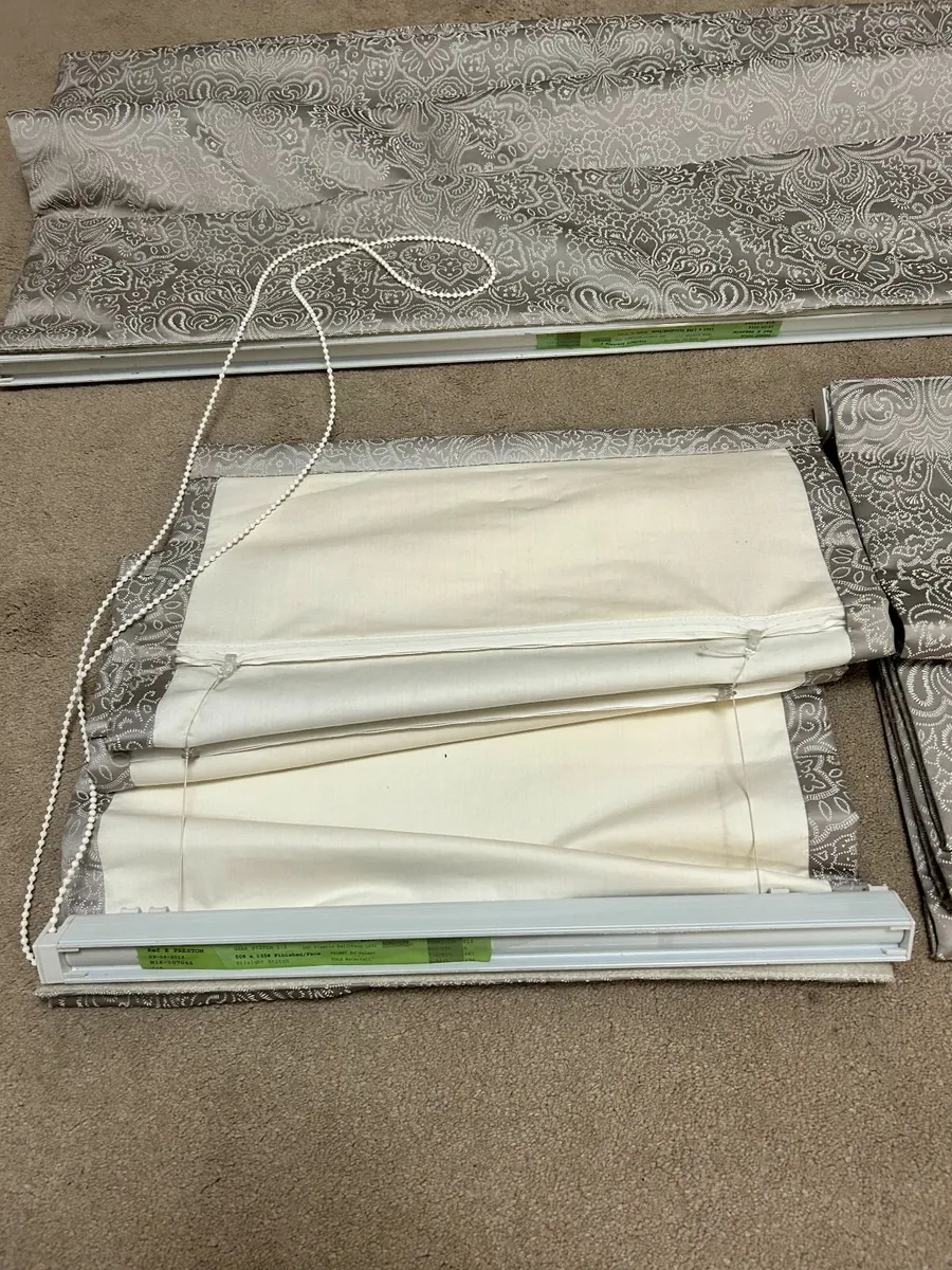 Blackout Embroidered Roman Blinds (Grey) - Image 3