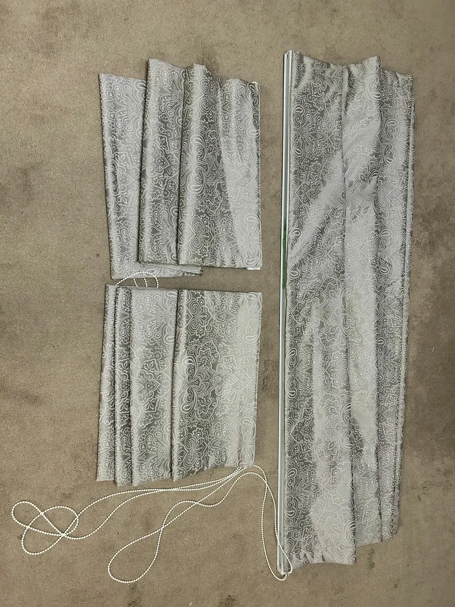 Blackout Embroidered Roman Blinds (Grey) - Image 1