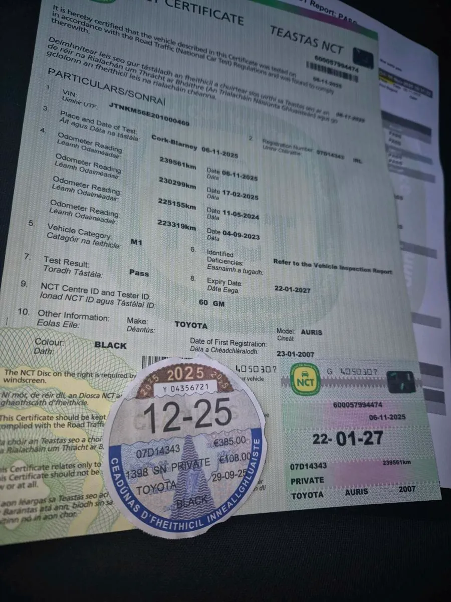 KITTED AURIS nct 2027 tax low km - Image 3