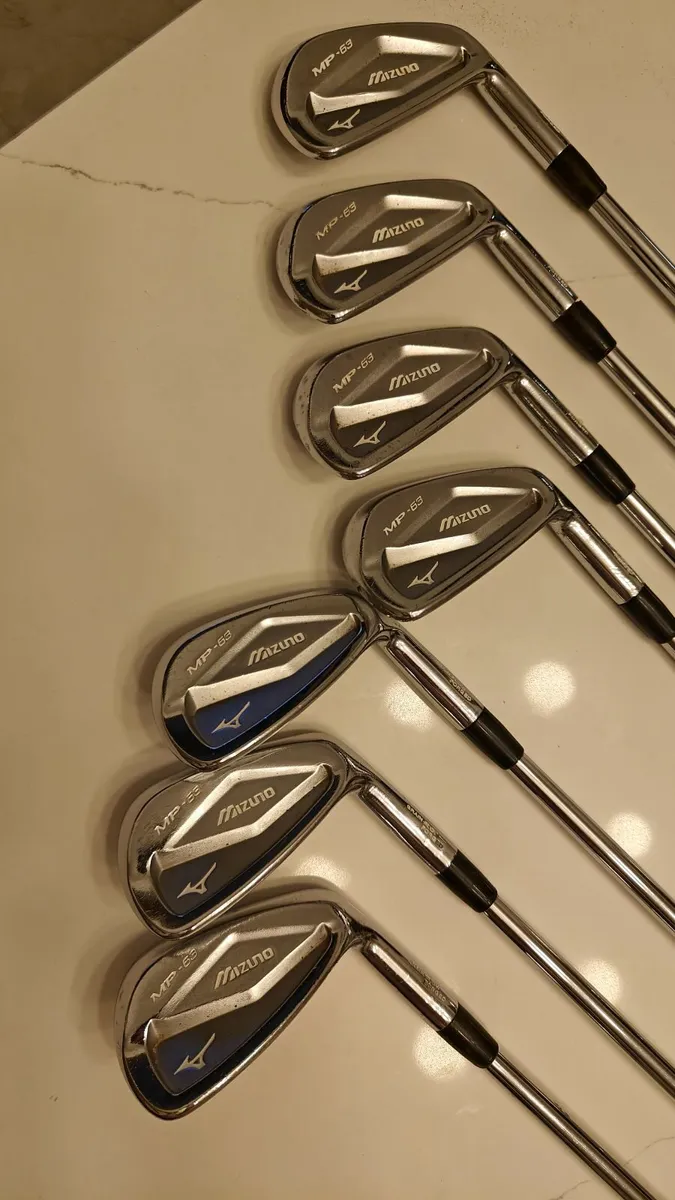 Mizuno MP63 Irons 4-PW KBS Tour Stiff shafts stand - Image 1