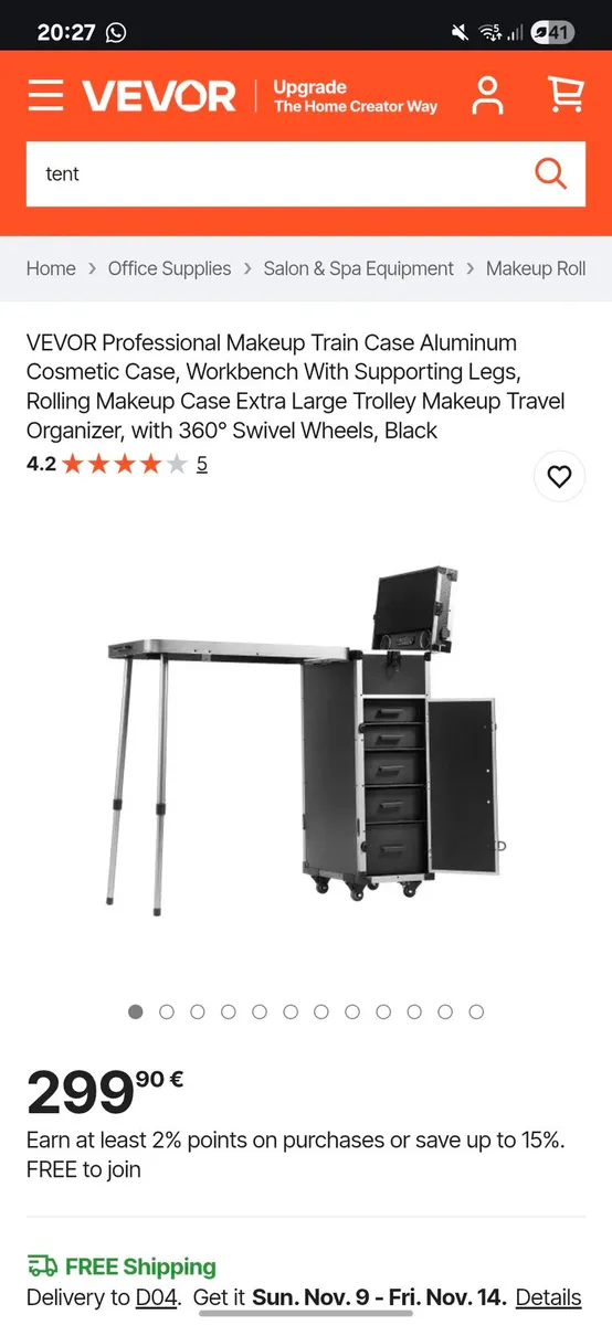 Travel nail technician case & table