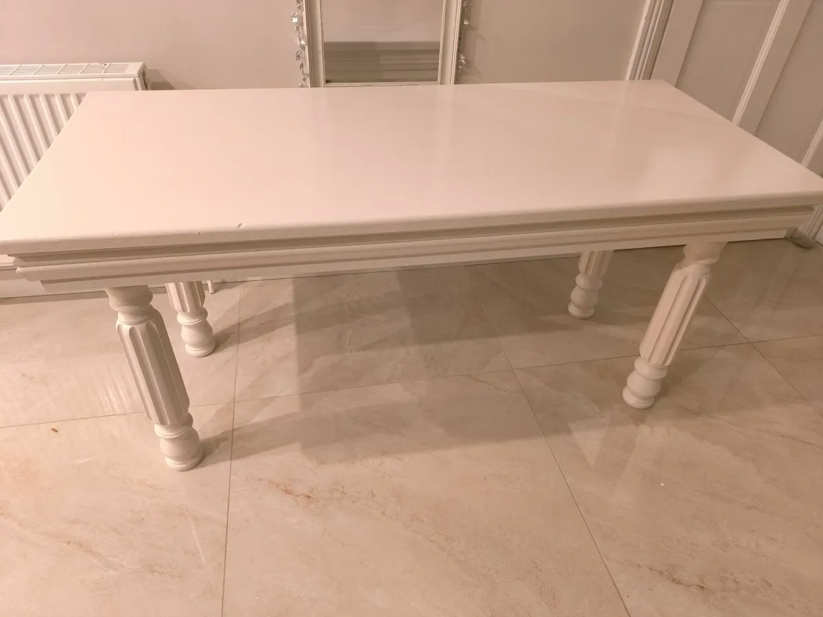 Cream off white neutral hand made table - Image 3
