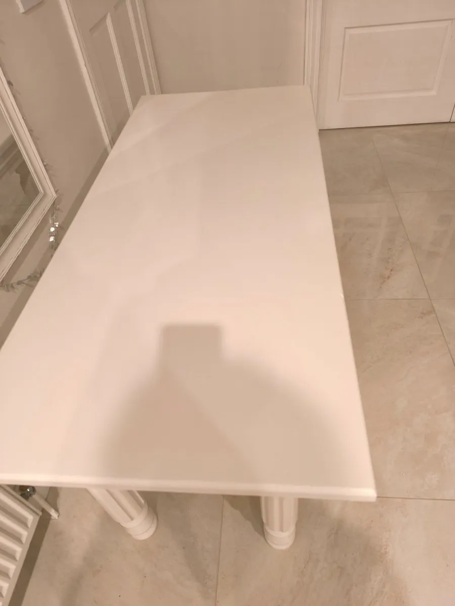 Cream off white neutral hand made table - Image 4