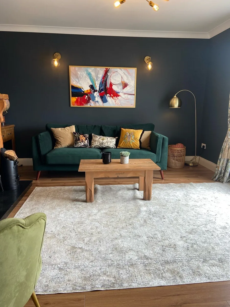 3 Seater Green Velvet Sofa - Bellini - Image 2