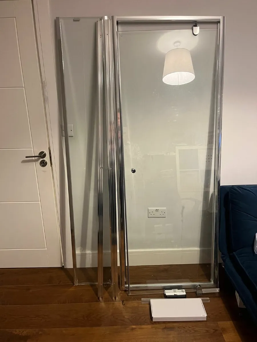 Shower Door (Door & Frame) - 1100mm Glass - Image 1