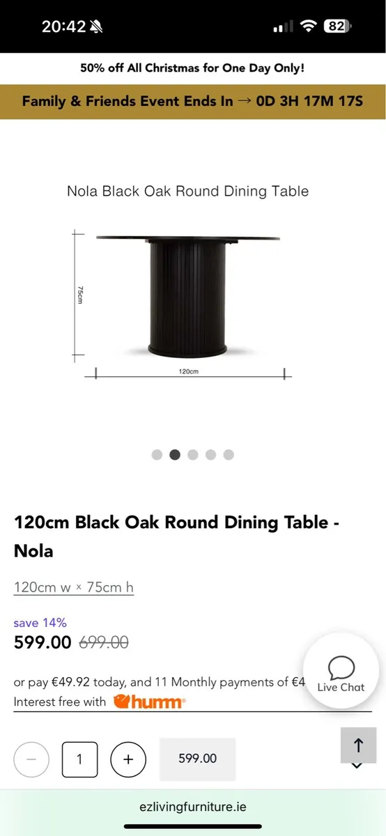 Round oak Dining Table - Image 4