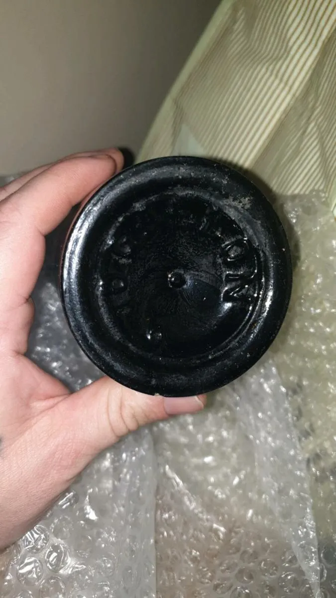 VINTAGE 1800s  BOTTLE  ALL BLACK ..STAMP ... - Image 1