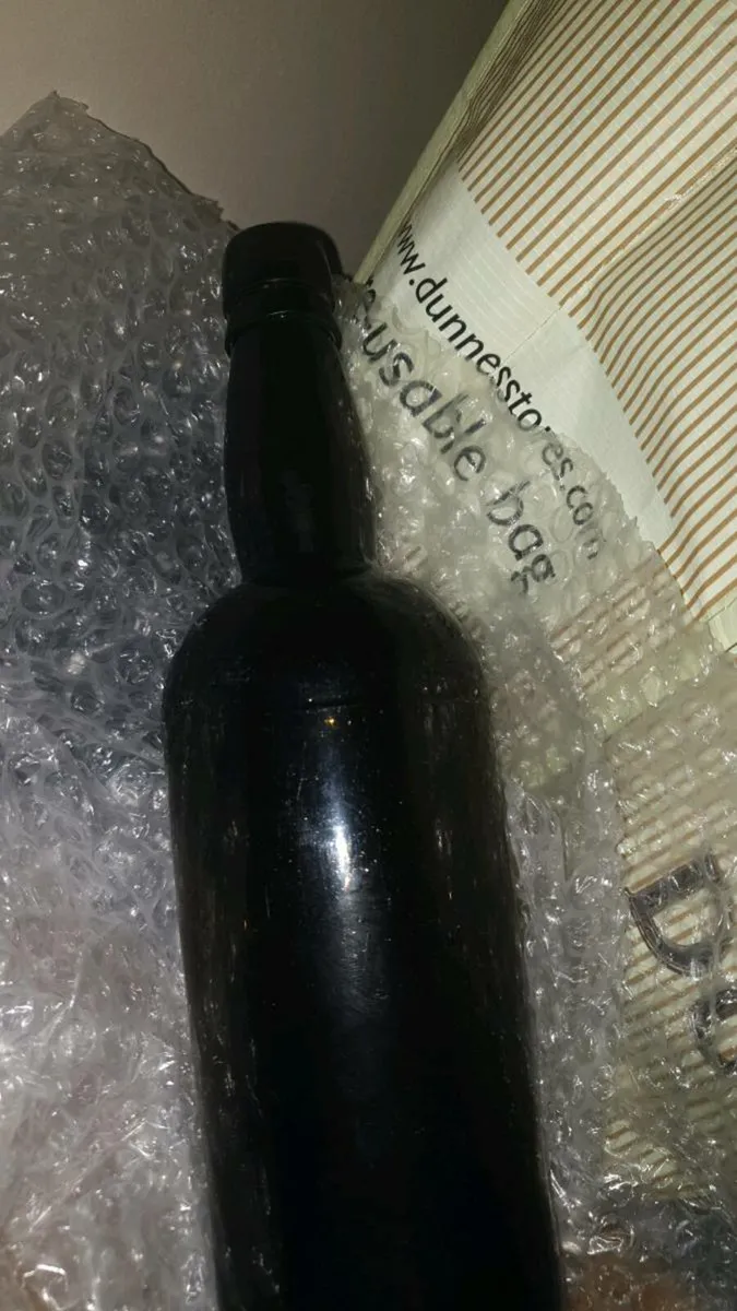 VINTAGE 1800s  BOTTLE  ALL BLACK ..STAMP ... - Image 2