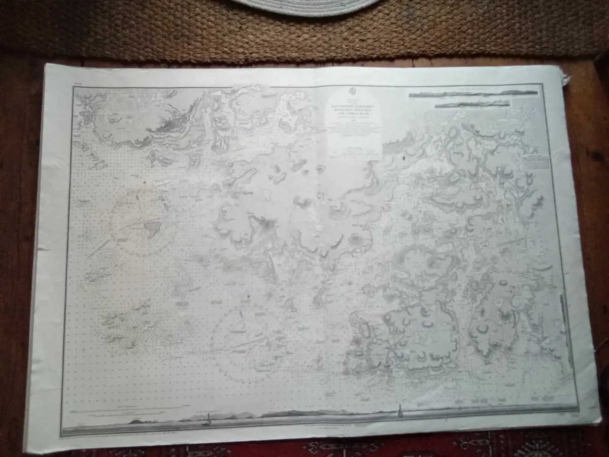 VINTAGE   ADMIRALT   CHART  OF ROUNDSTONE  AREA. - Image 2