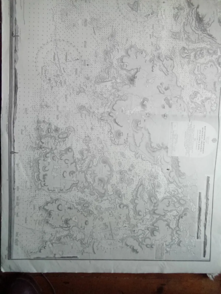 VINTAGE   ADMIRALT   CHART  OF ROUNDSTONE  AREA. - Image 3