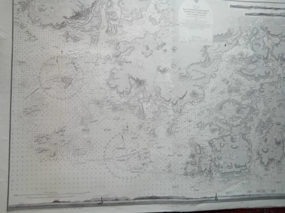 VINTAGE   ADMIRALT   CHART  OF ROUNDSTONE  AREA. - Image 1