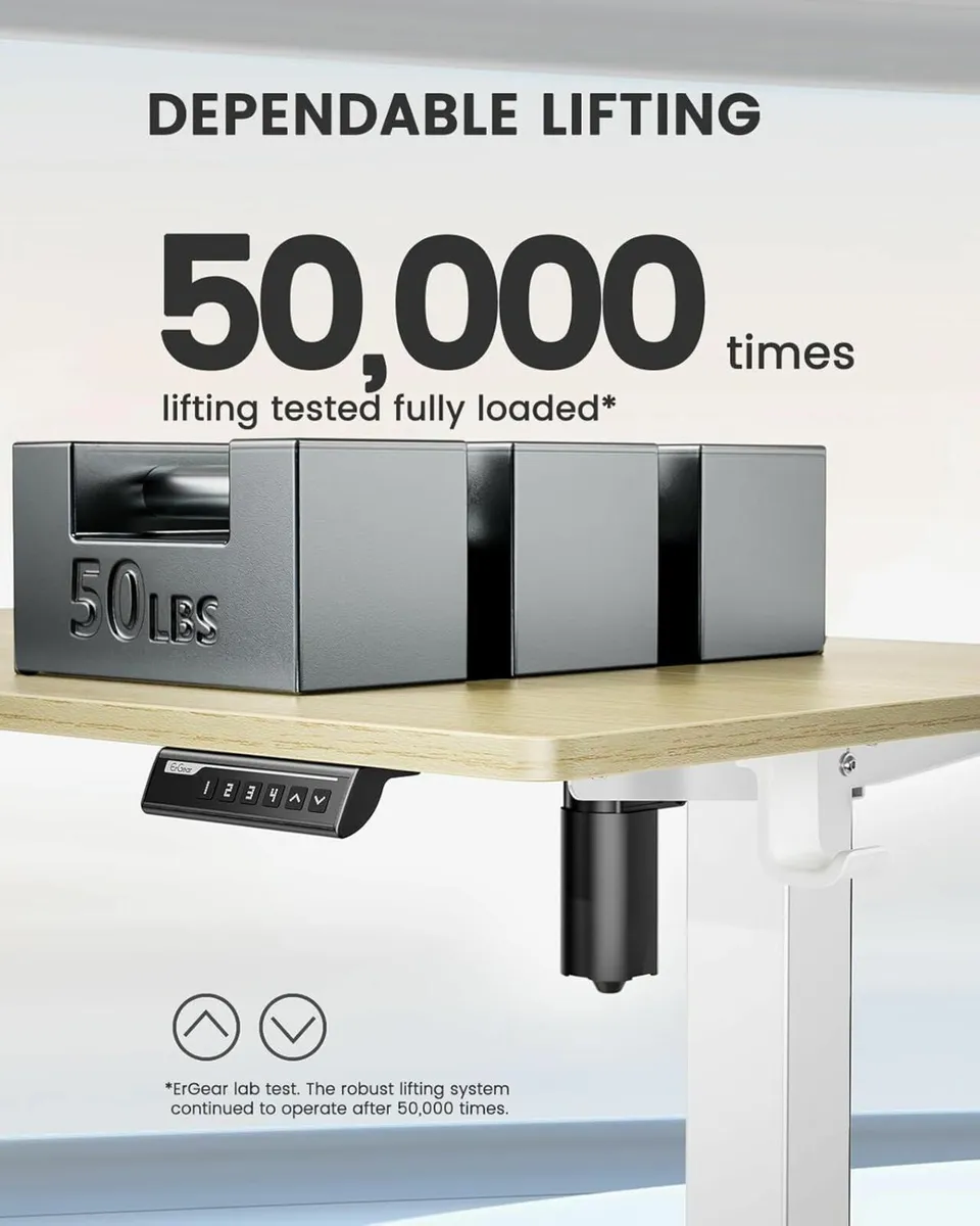 Electric Standing Office Desk Adjustable 100x60cm - Image 3