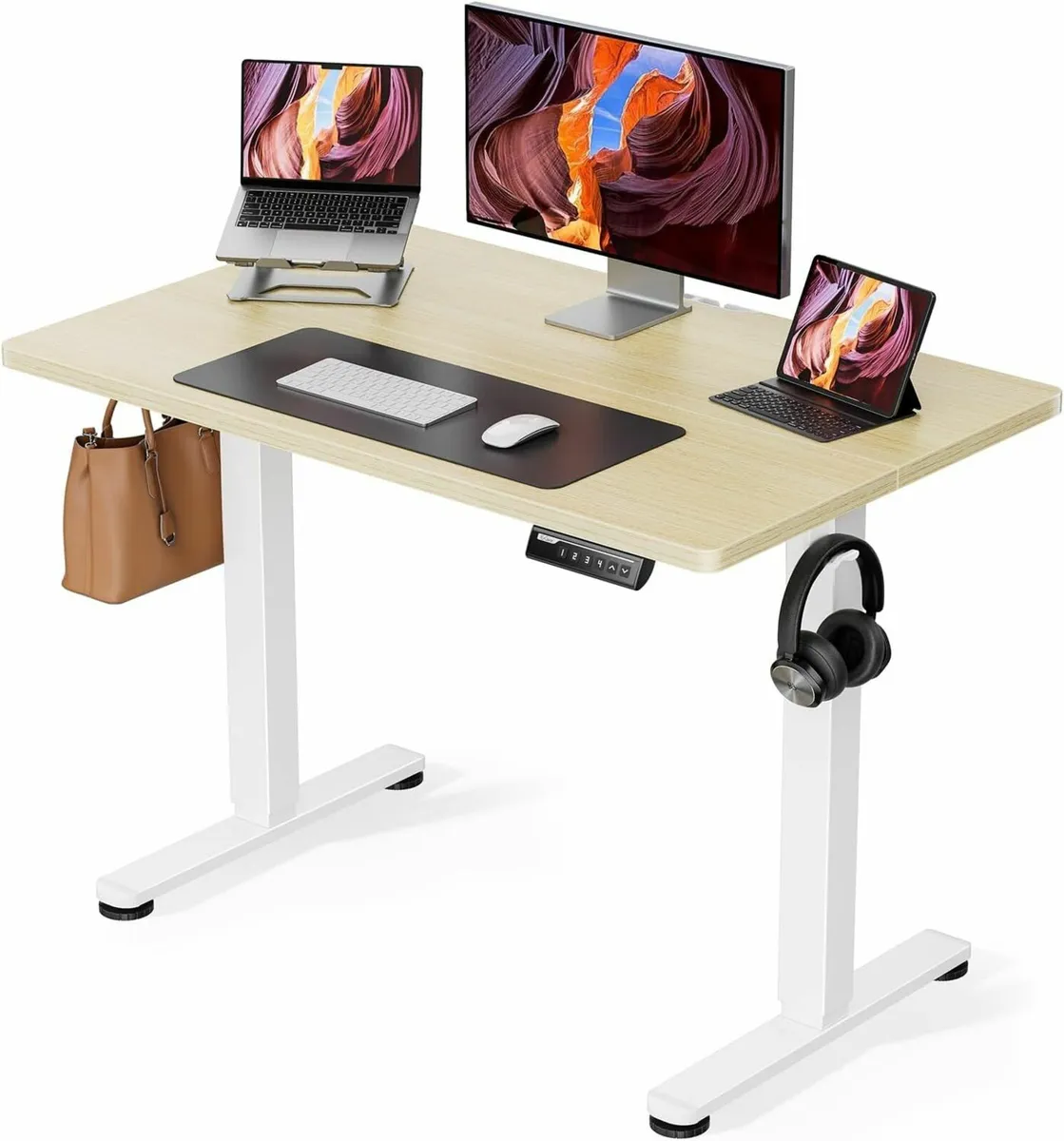 Electric Standing Office Desk Adjustable 100x60cm - Image 1