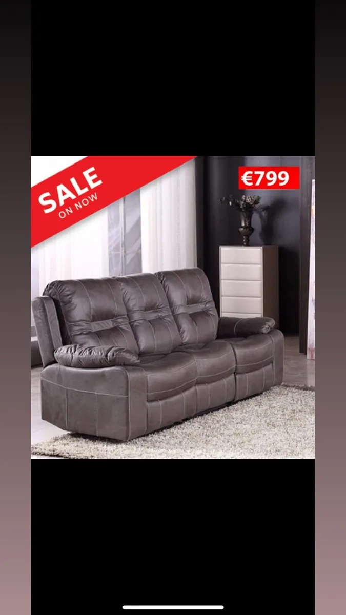 3 seater grey sofa - Image 3