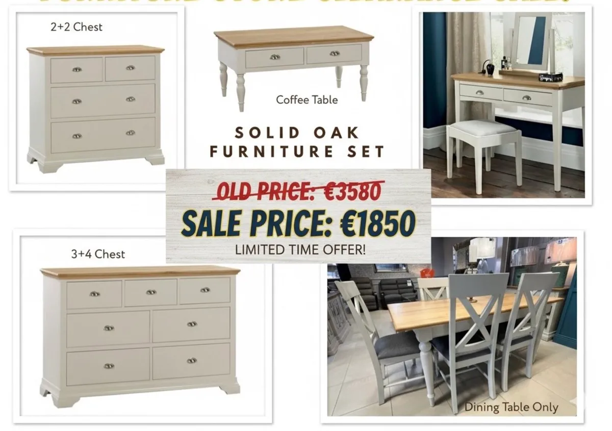 Solid Oak Furniture Set 5pc - Image 1