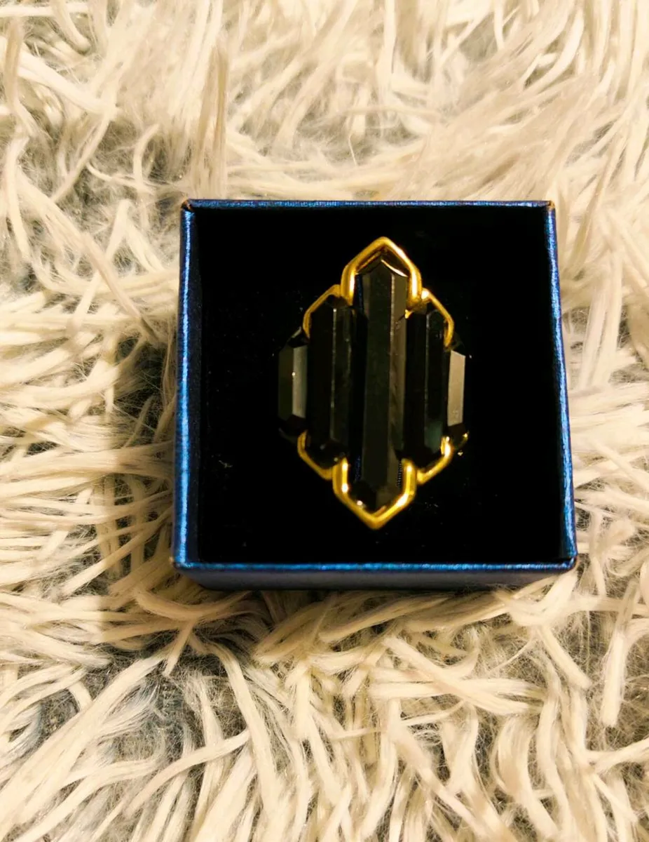 🖤 Statement Black Geometric Ring – Bold & Elegant - Image 1