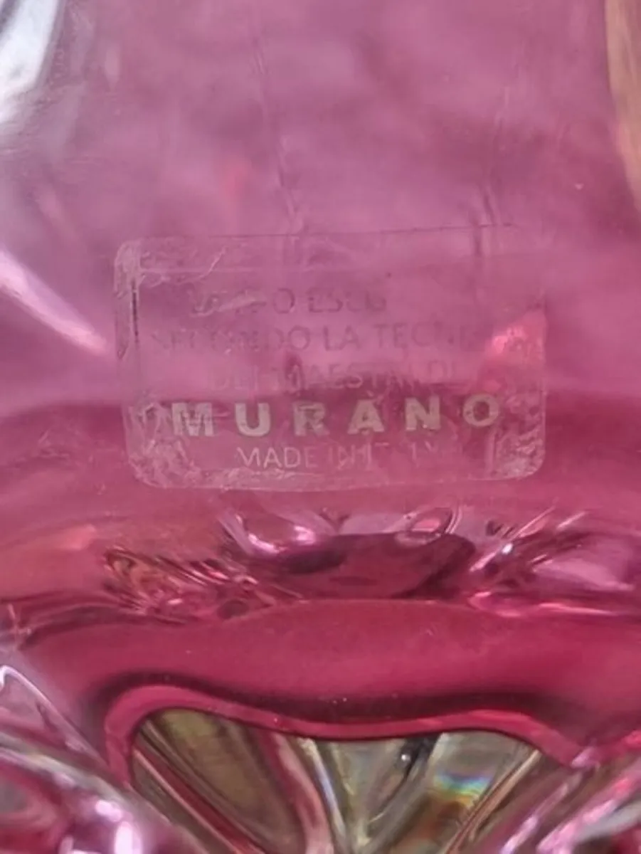 Murano Glass Ruby Vase - Image 3