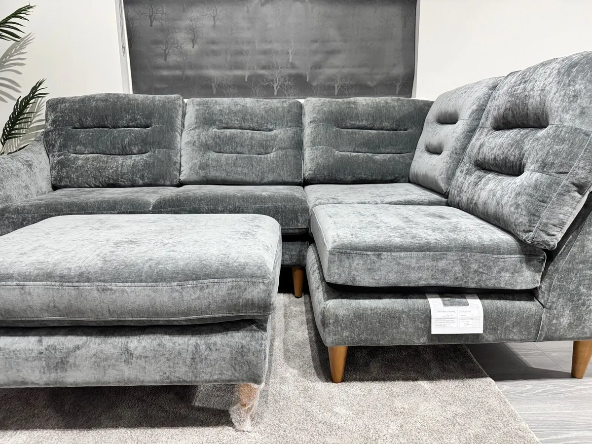 Harvey Corner Sofa with Footstool Ex Display - Image 3