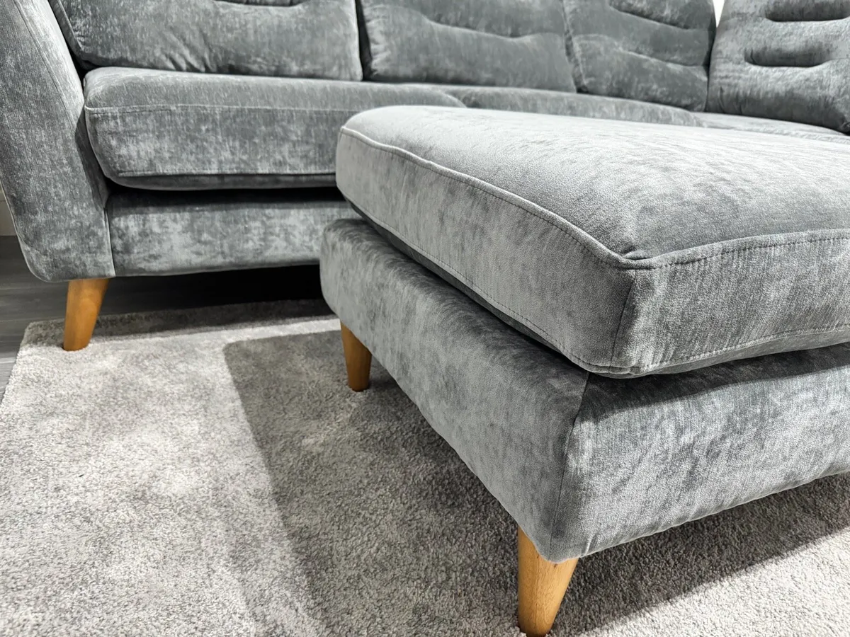 Harvey Corner Sofa with Footstool Ex Display - Image 4