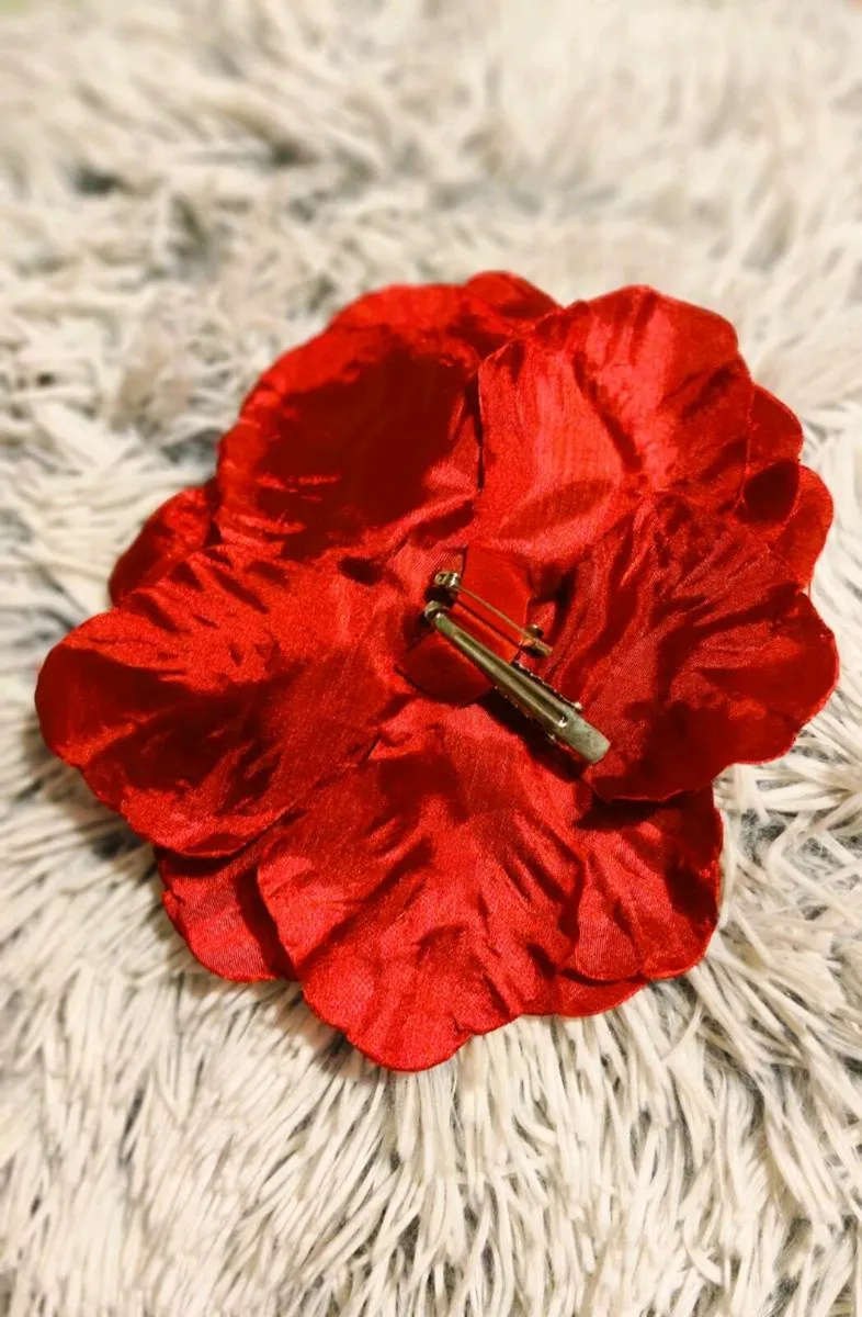 🌹 Red Flower Hair Clip – Bold, Romantic & Versati - Image 2
