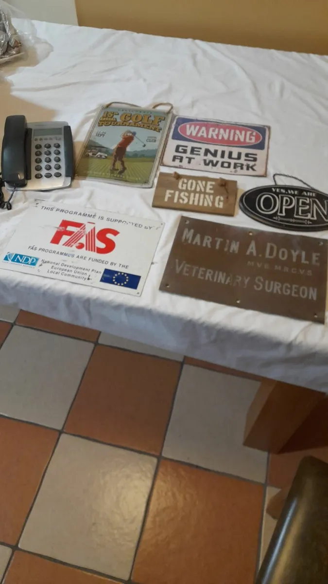 Signs and old phone