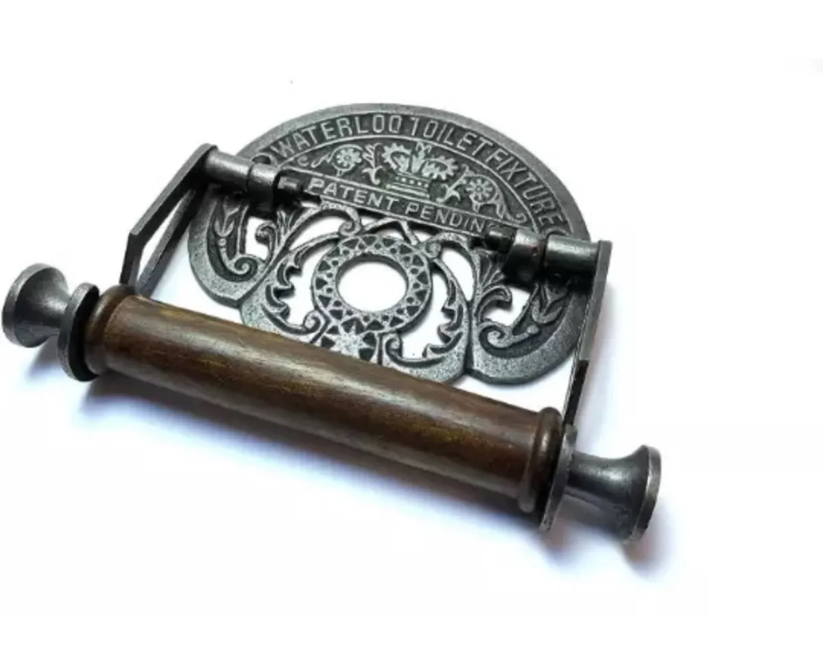 Cast Iron Retro Vintage Rustic Toilet Roll Holder - Image 3