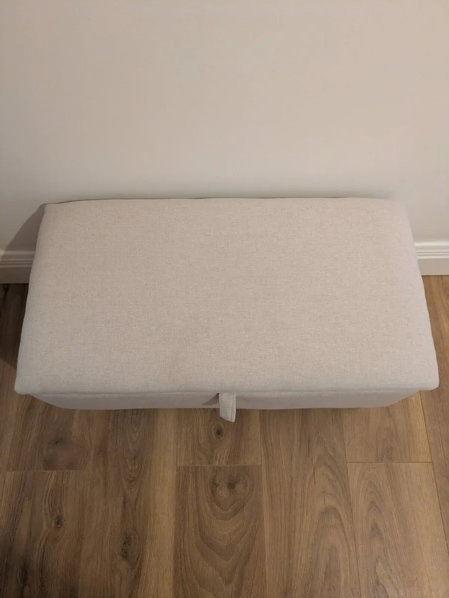 Beige cream ottoman - Image 2