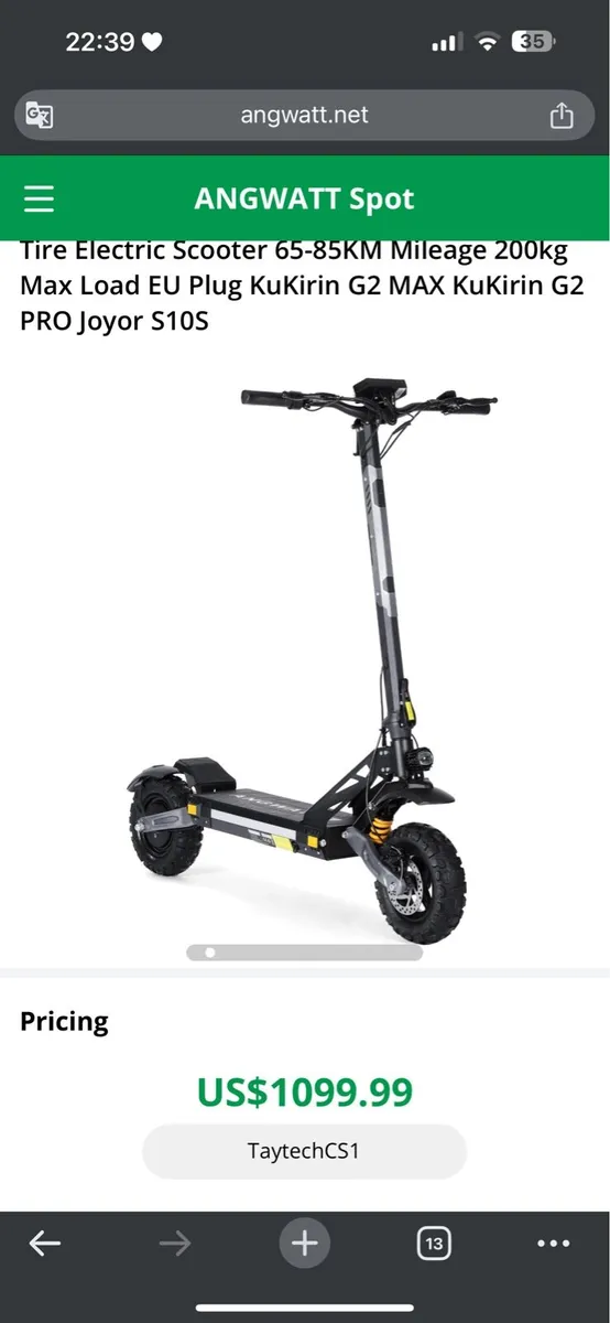 SCOOTER ELECTRIC ANGWAAT SC1 - Image 1