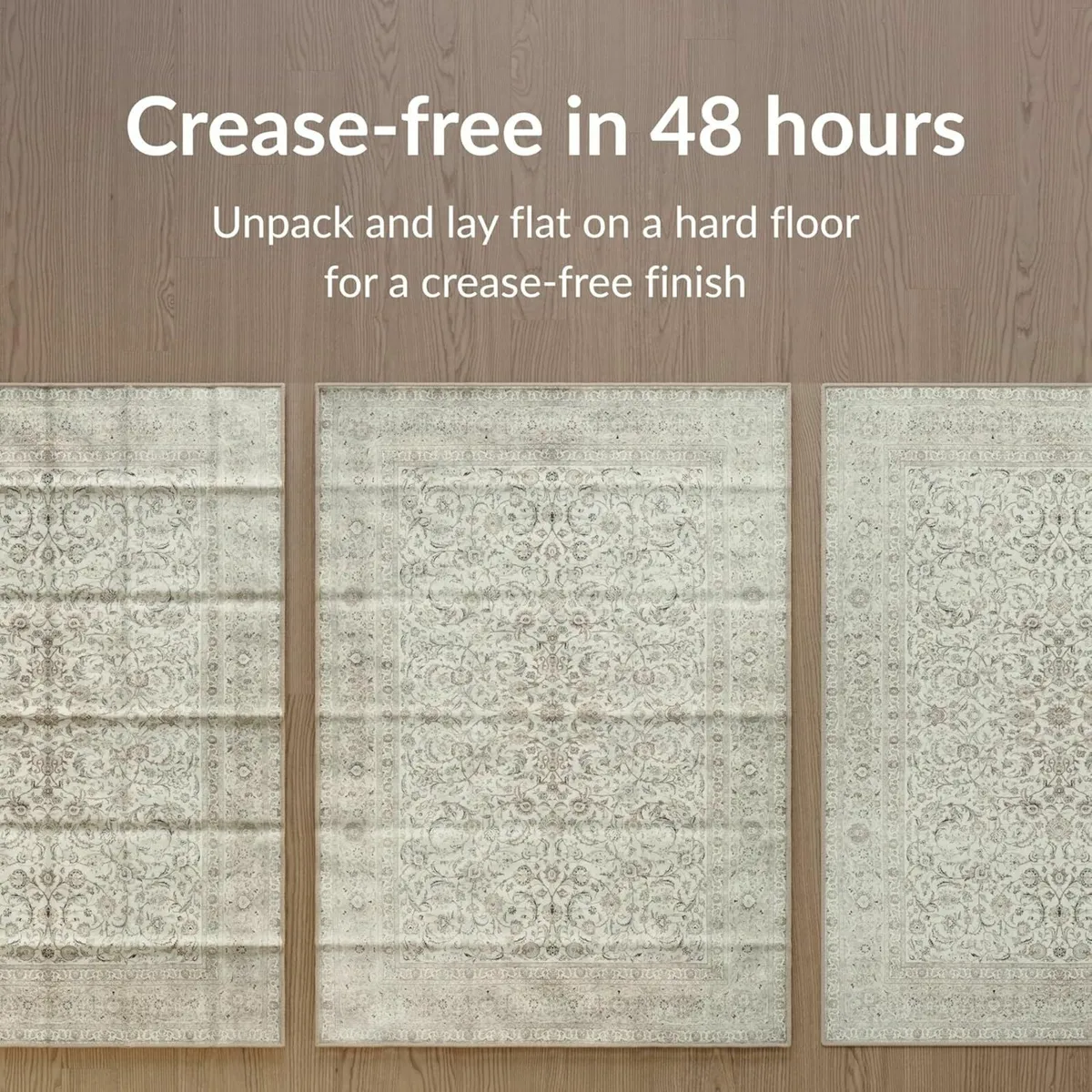 Washable Rug  Cotton Living Room Cream152x213cm - Image 4