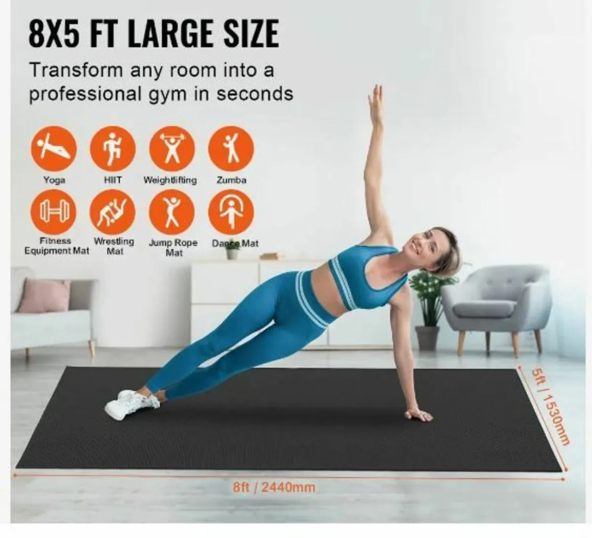 Exercise Mat Non Slip Yoga Mat Gym Fitness - Image 2