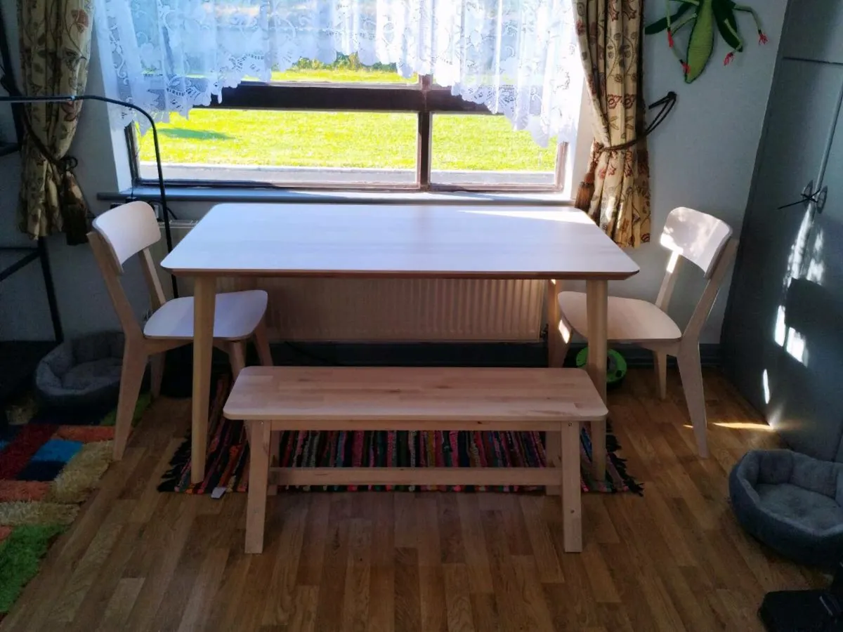 Dining table with 4 chairs and 1 bench - Image 2