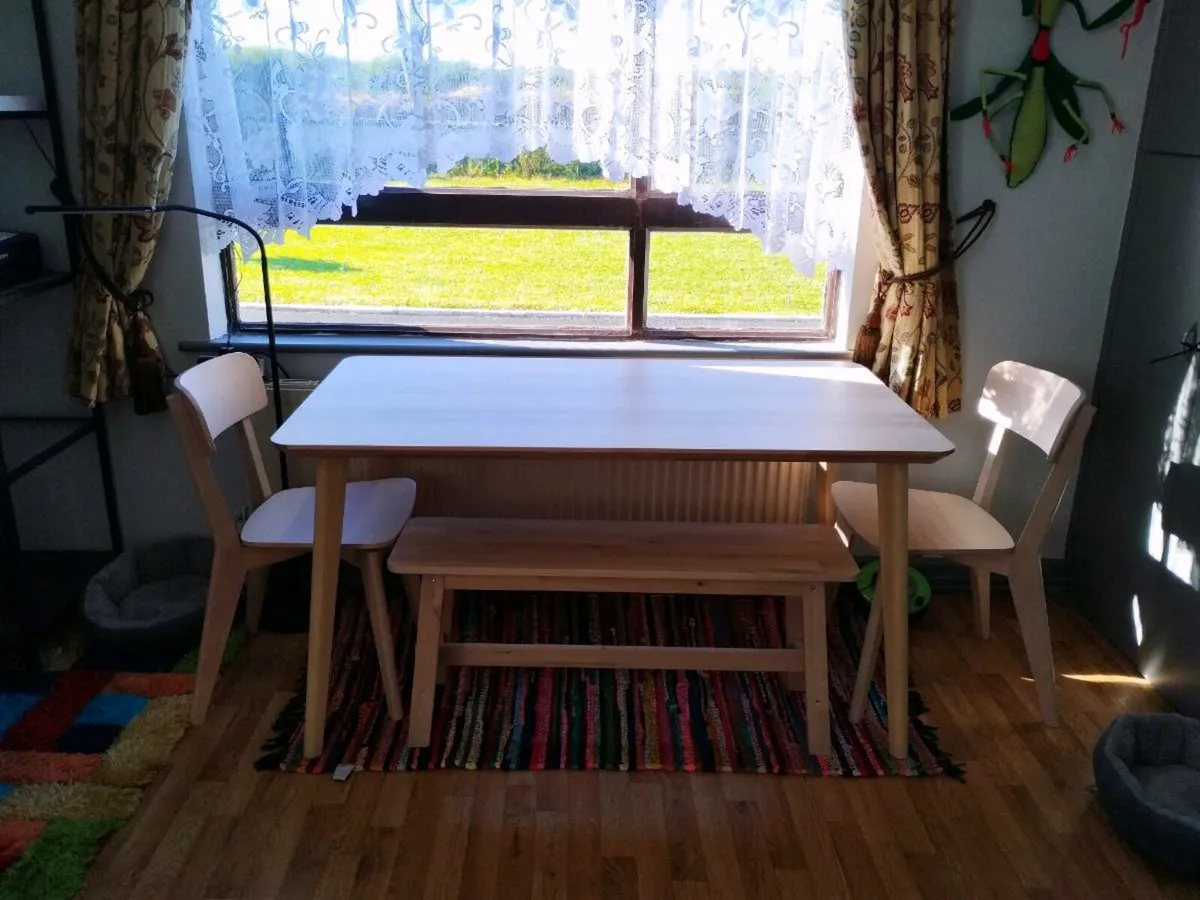 Dining table with 4 chairs and 1 bench - Image 3