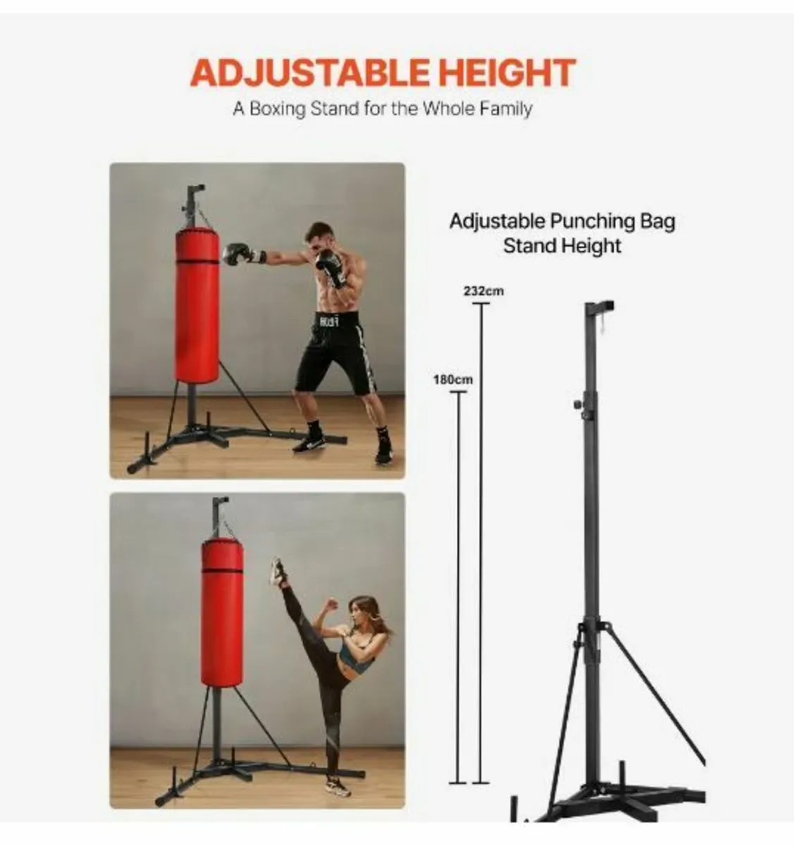Punching Bag Stand, Steel Heavy Duty Workout - Image 4