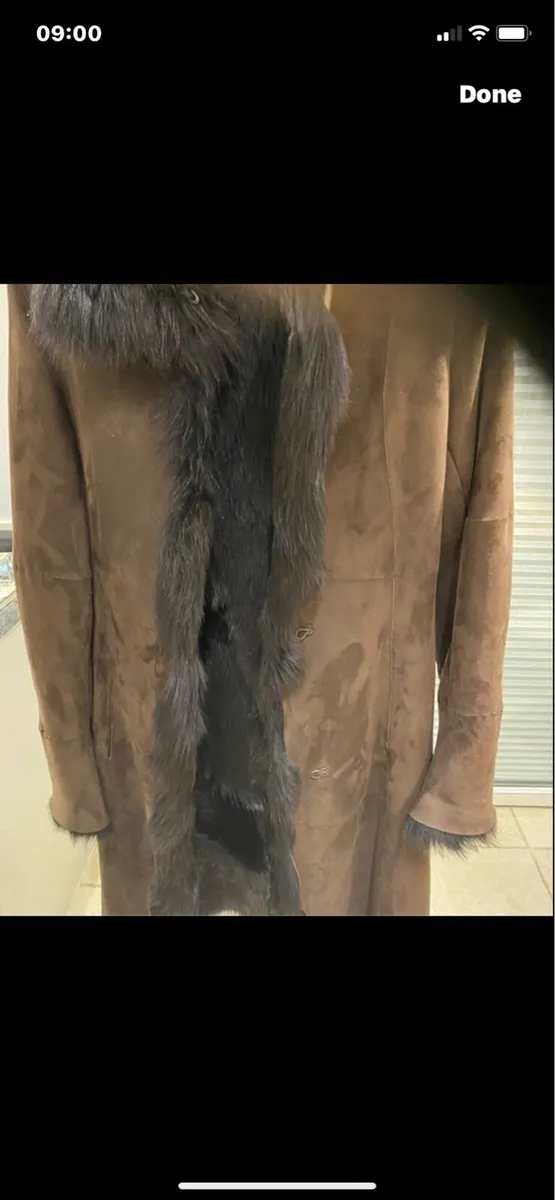 Andrew Mark Shearling Lamb Suede Coat - Image 2