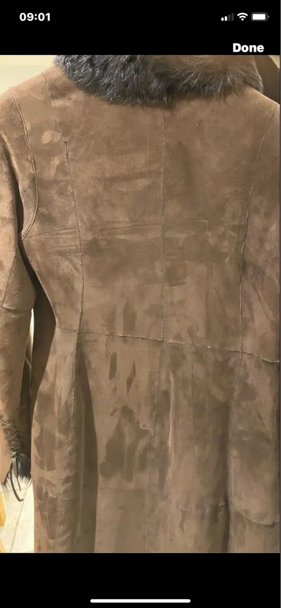 Andrew Mark Shearling Lamb Suede Coat - Image 3