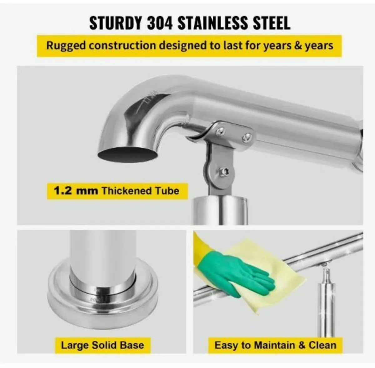 3 Step Railing Stainless Steel Transitional Handra - Image 2