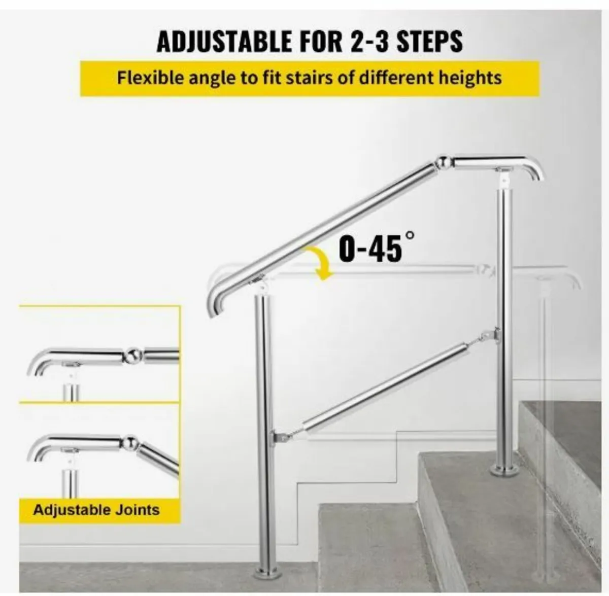 3 Step Railing Stainless Steel Transitional Handra - Image 4