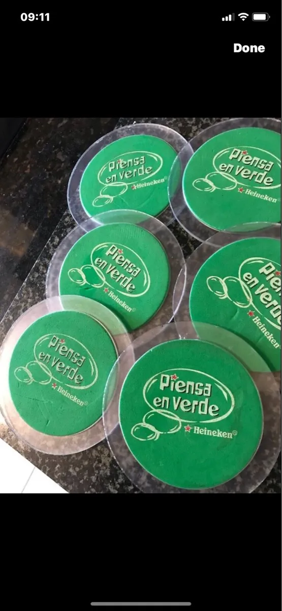 Think Green Heineken Coasters (6) - Image 2