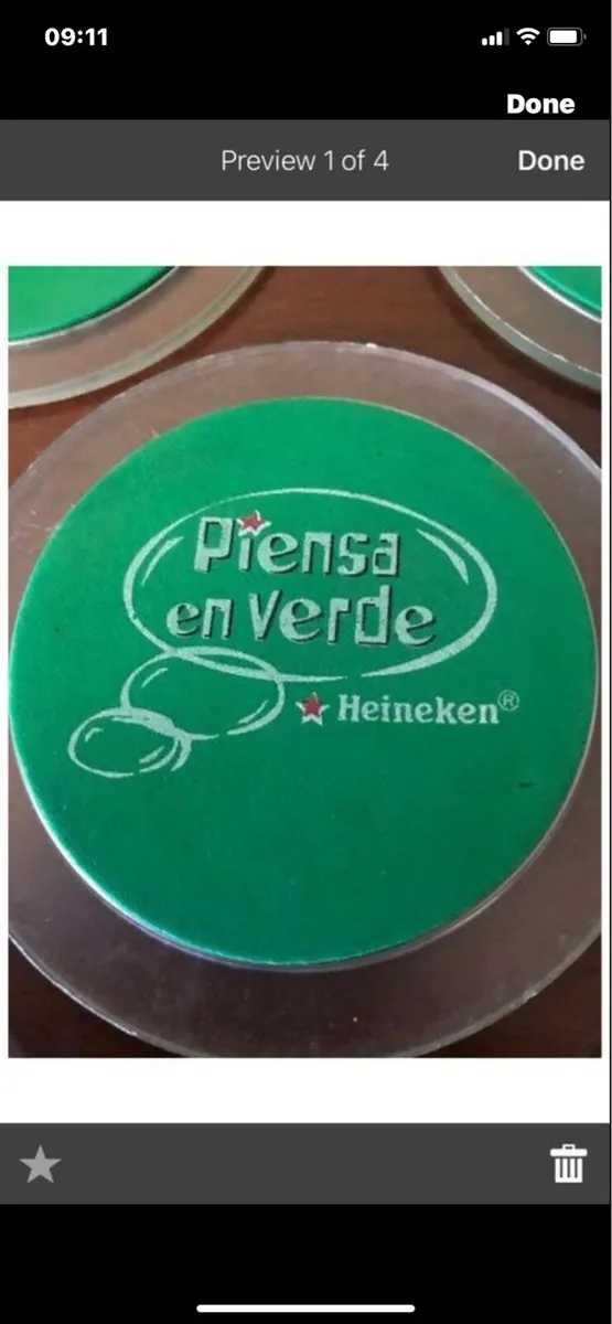 Think Green Heineken Coasters (6) - Image 4