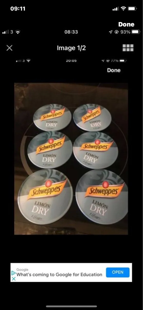 Schweppes Metal Coasters (6) - Image 1