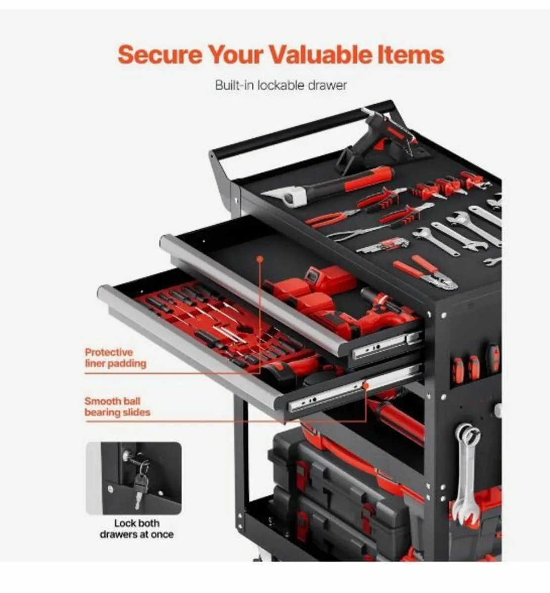 5-Tier Tool Cart with Wheels - Image 3