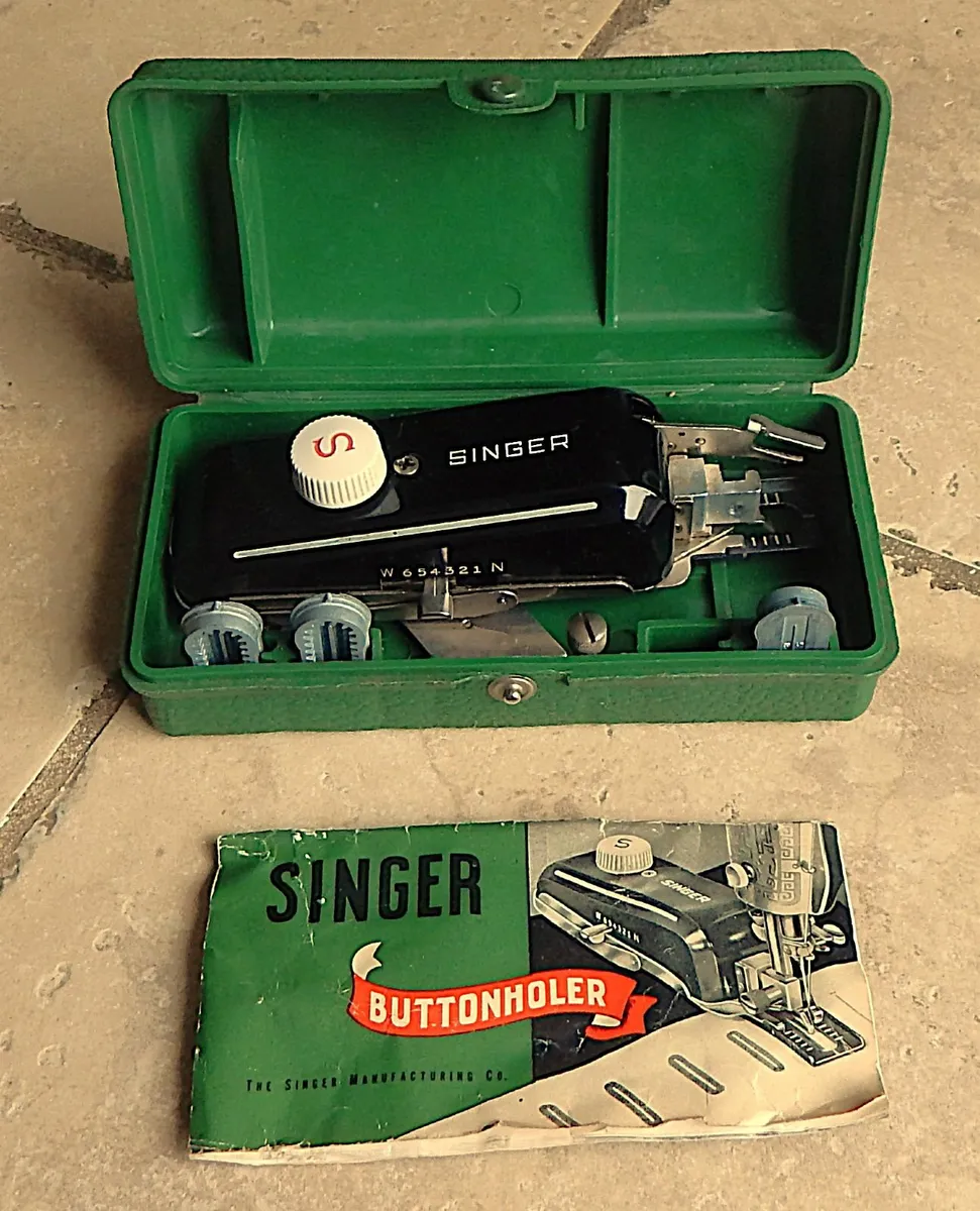 Vintage Singer Sewing Machine Buttonholer - Image 1