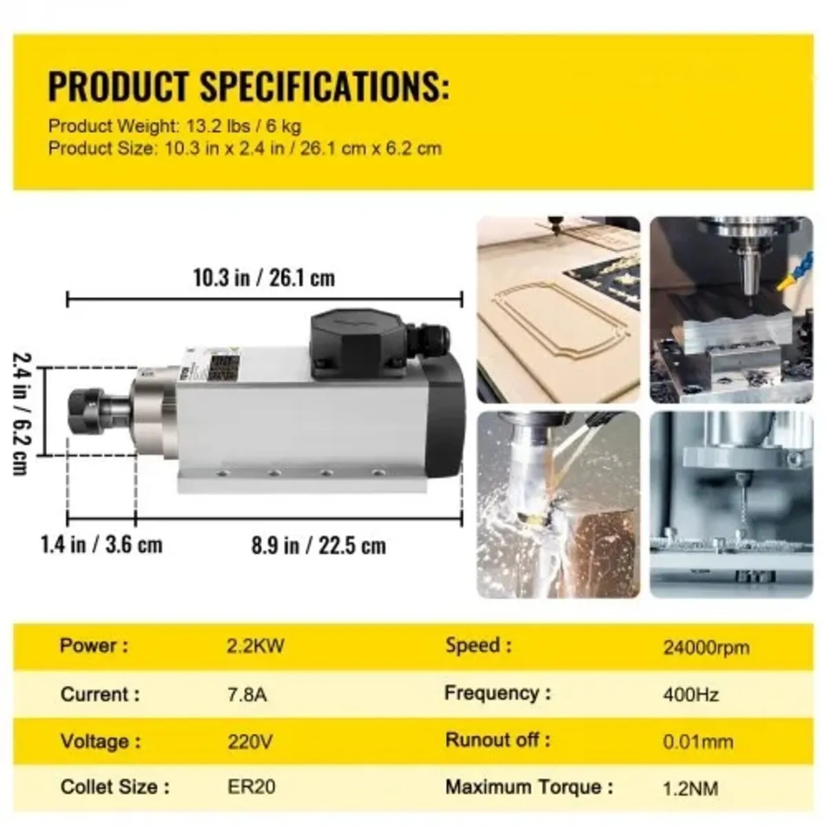 Air Cooled Spindle Motor 2.2KW CNC Spindle Motor 2 - Image 3
