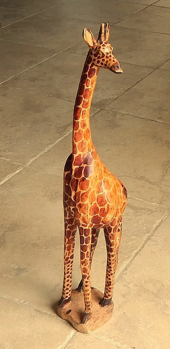 Large Vintage Hand Carved Wooden Figurine - Image 1