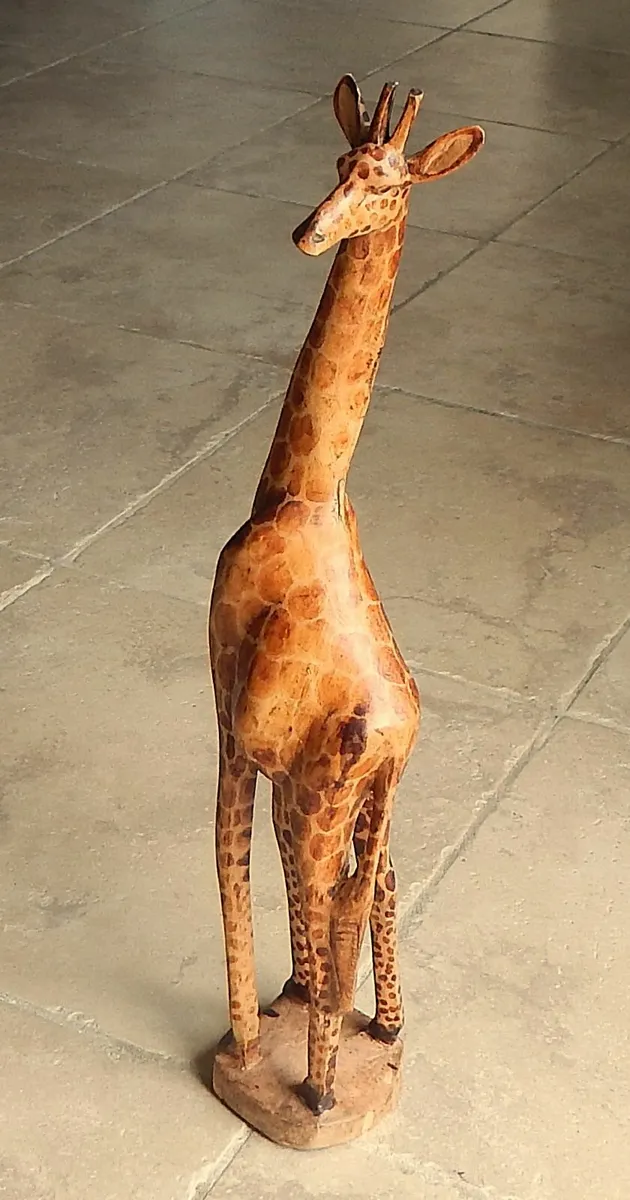 Large Vintage Hand Carved Wooden Figurine - Image 2
