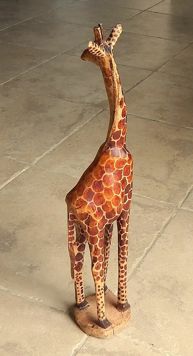 Large Vintage Hand Carved Wooden Figurine - Image 3