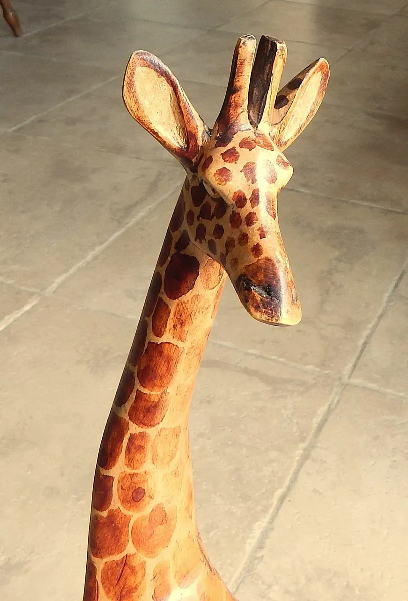 Large Vintage Hand Carved Wooden Figurine - Image 4