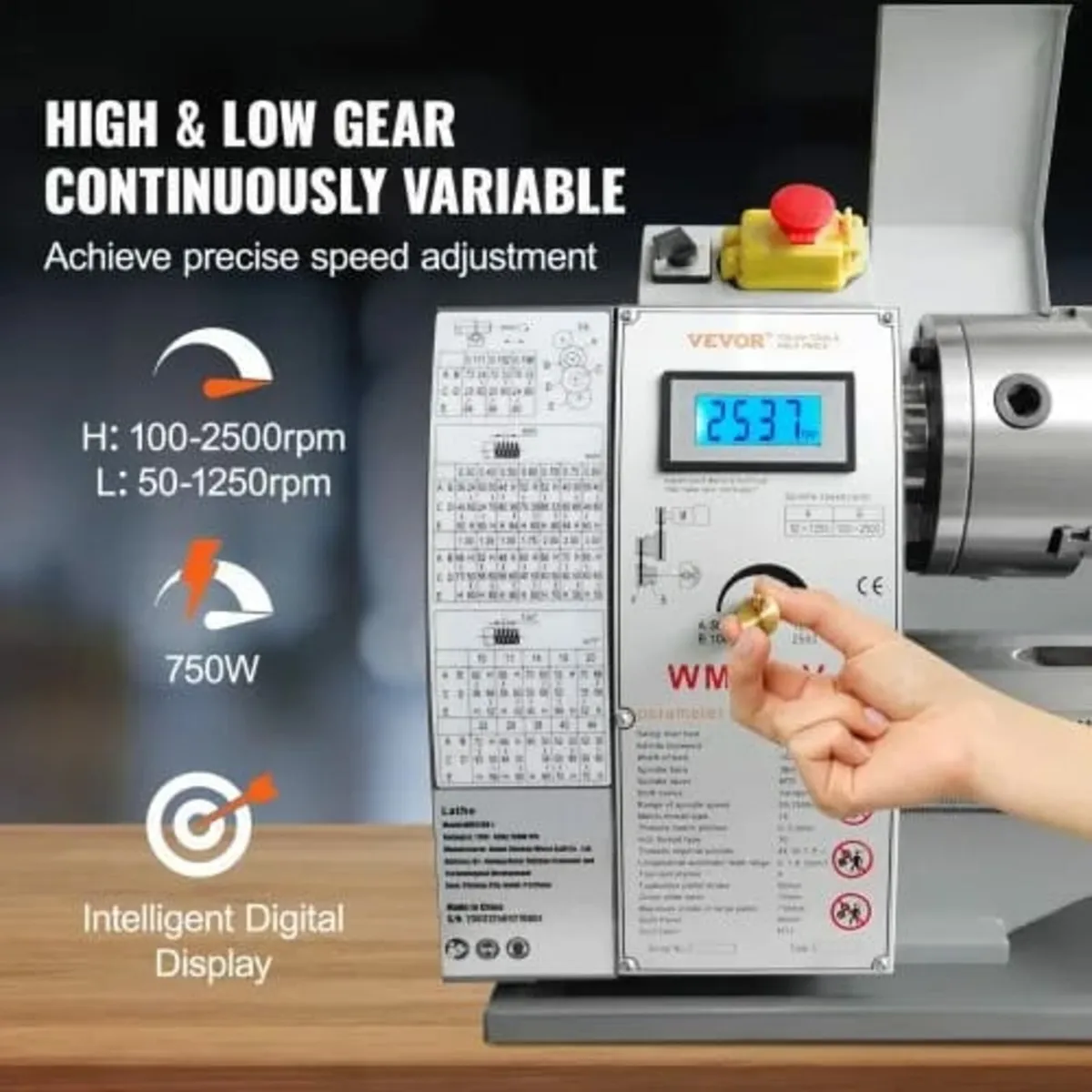 Metal Lathe Machine, 21.1 cm x 75 cm, Precision Be - Image 2