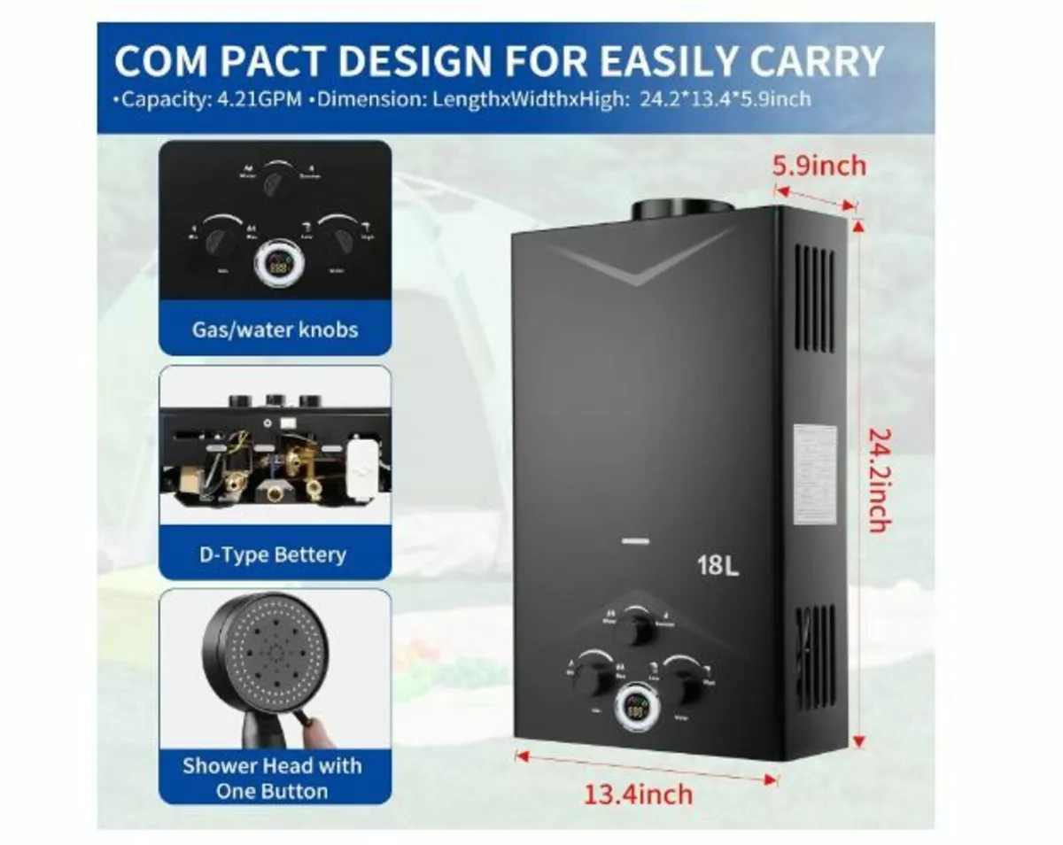Gas Instantaneous Water Heater, 18 L - Image 1