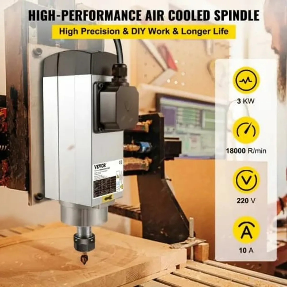 3.0KW 220V Air Cooled Spindle Motor CNC Air Coolin - Image 2